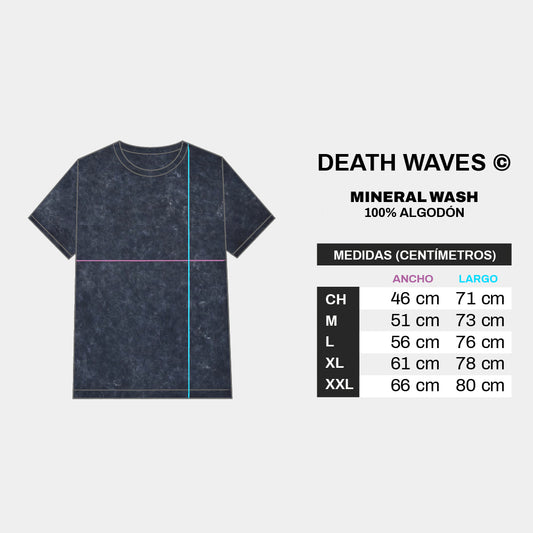 Tabla de medidas Mineral Wash - Playera The Devil Wears Prada – Logo Mineral Wash