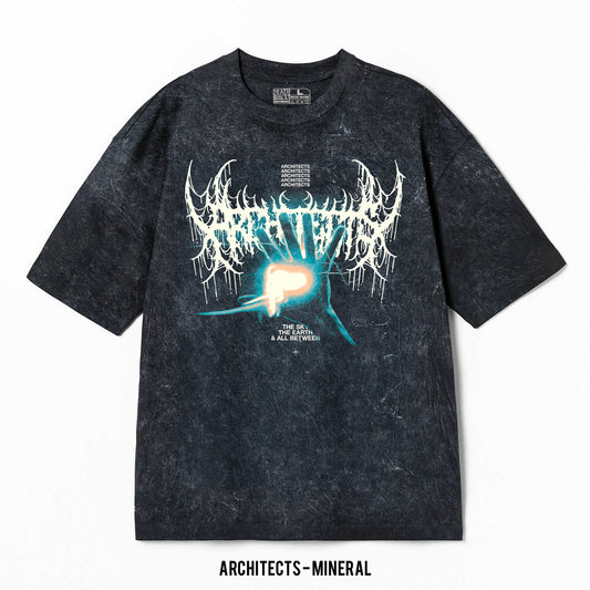 Playera Architects – Mineral Wash, color negro, impresión gráfica