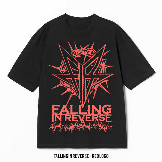 Playera Falling In Reverse – Logo Red, color negro, impresión gráfica