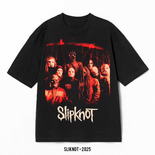 Playera Slipknot – 2025, color negro, impresión gráfica