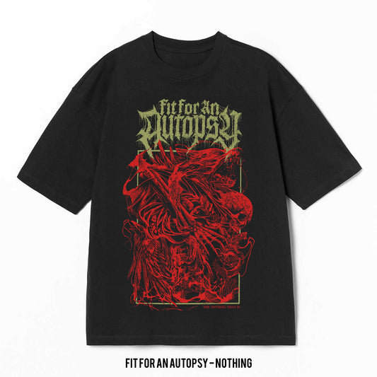 Playera Fit For An Autopsy – Nothing, color negro, impresión gráfica