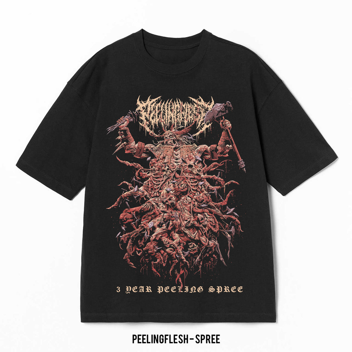 Playera Peeling Flesh – Spree, color negro, impresión gráfica