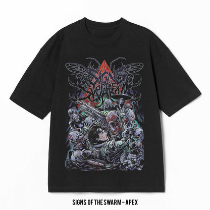 Playera Signs Of The Swarm – Apex, color negro, impresión gráfica