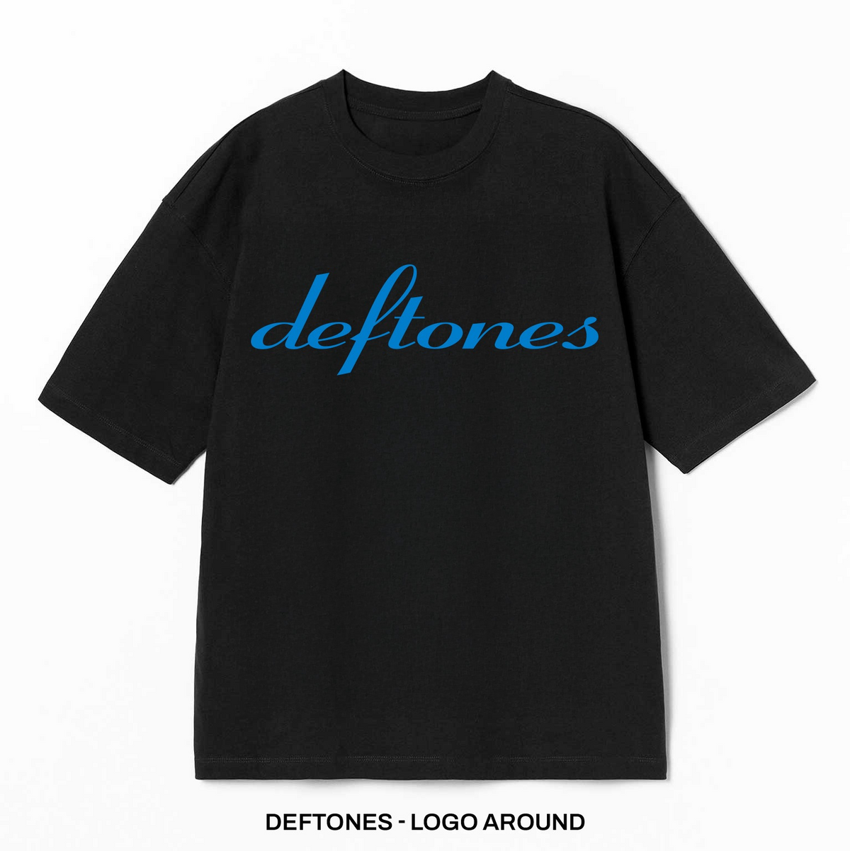 Playera Deftones – Logo Around, color negro, impresión de logo al frente