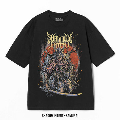 Playera Shadow Of Intent – Samurai, color negro, impresión gráfica