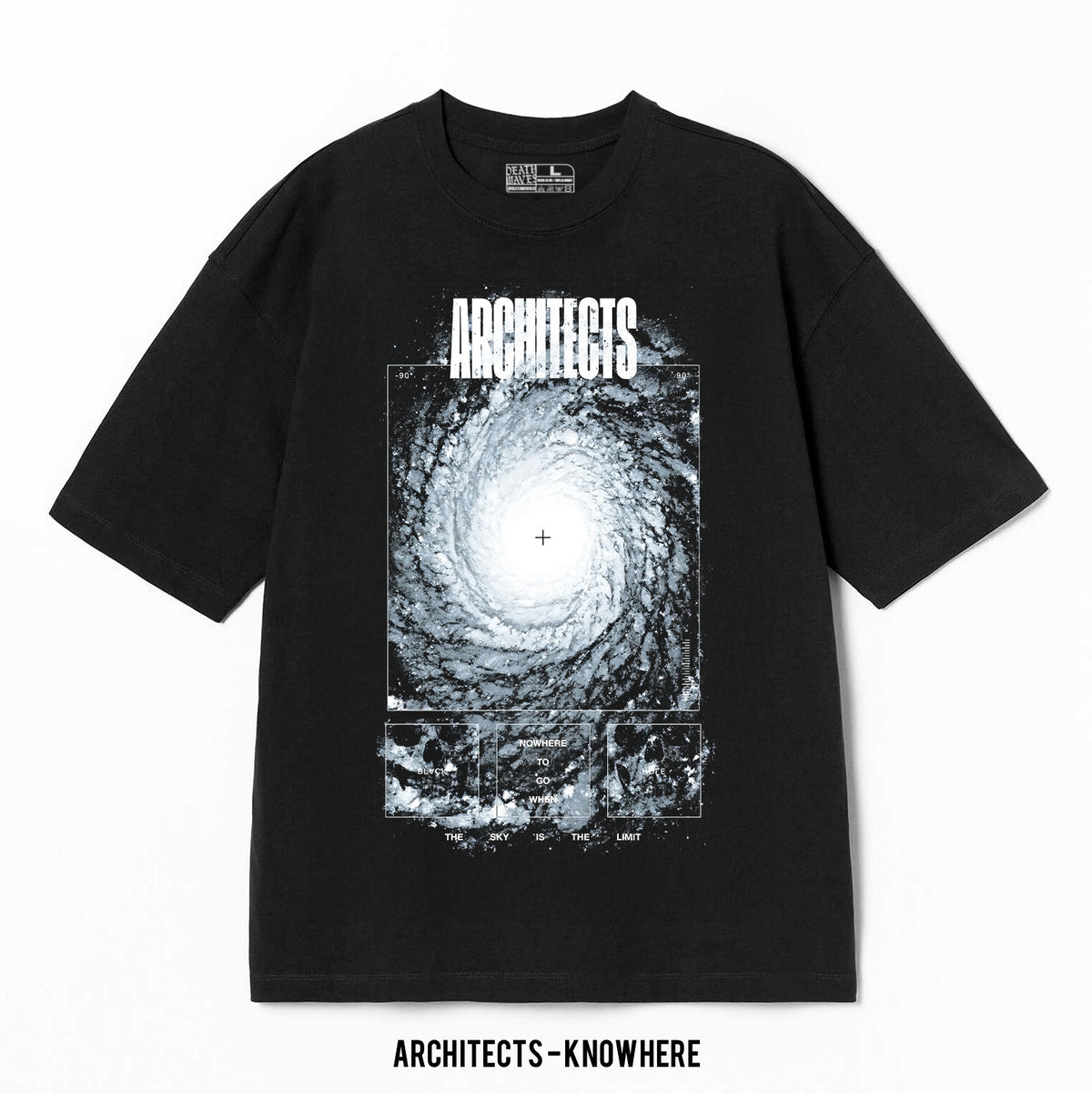Playera Architects – Knowhere, color negro, impresión gráfica