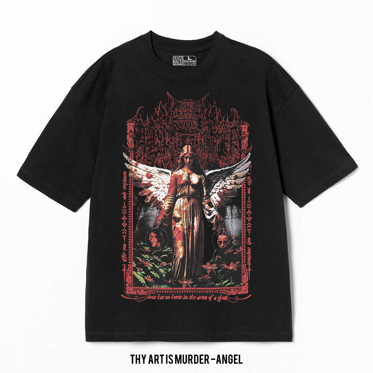 Playera Thy Art Is Murder – Angel, color negro, impresión gráfica