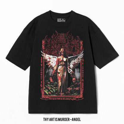 Playera Thy Art Is Murder – Angel, color negro, impresión gráfica