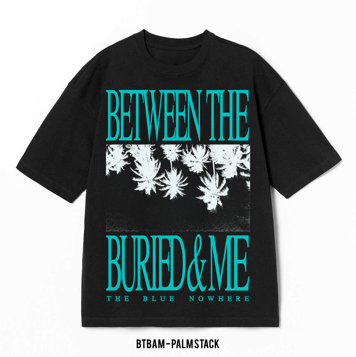 Playera BTBAM – Palm Stack, color negro, diseño al frente