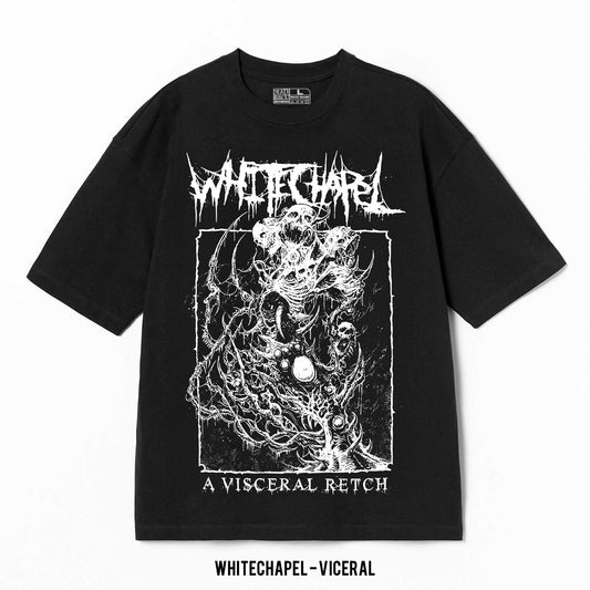 Playera Whitechapel – Visceral, color negro, impresión gráfica
