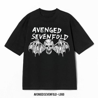 Playera Avenged Sevenfold – Logo, color negro, impresión gráfica