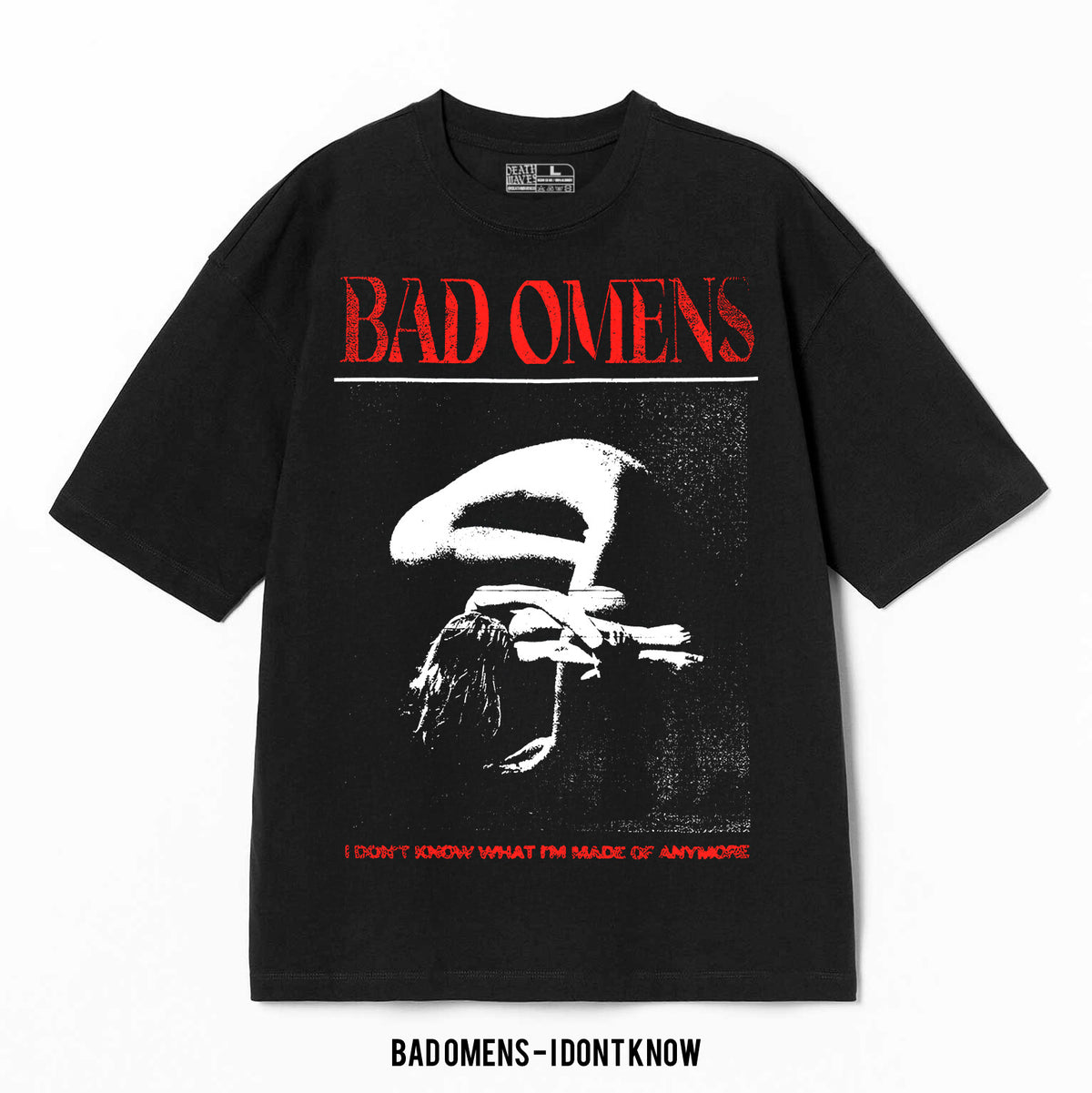 Playera Bad Omens – I Don Know, color negro, impresión gráfica