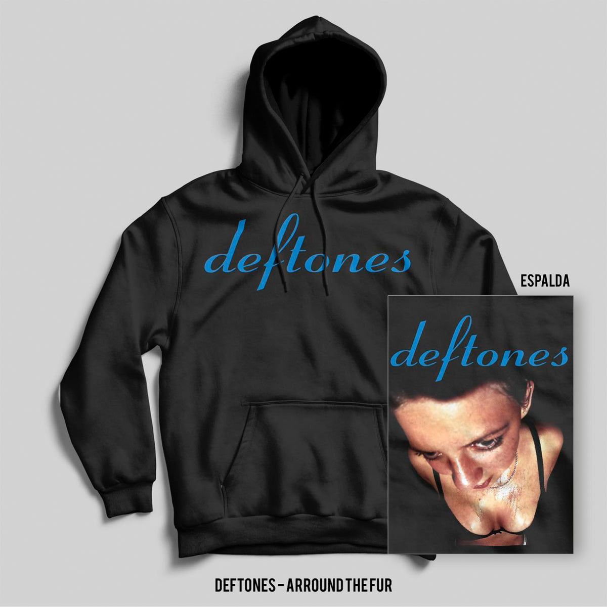 Hoodie Deftones – Around, color negro, impresión gráfica