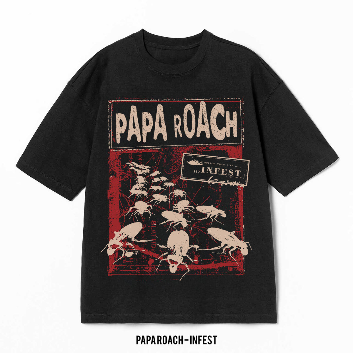 Playera Papa Roach – Infest, color negro, impresión gráfica