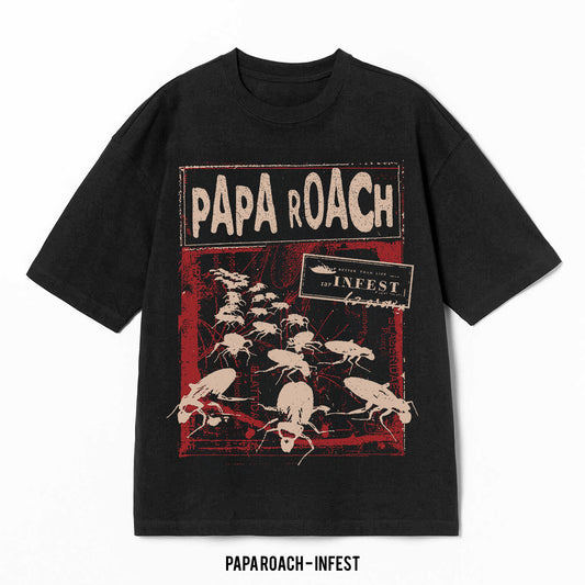 Playera Papa Roach – Infest, color negro, impresión gráfica