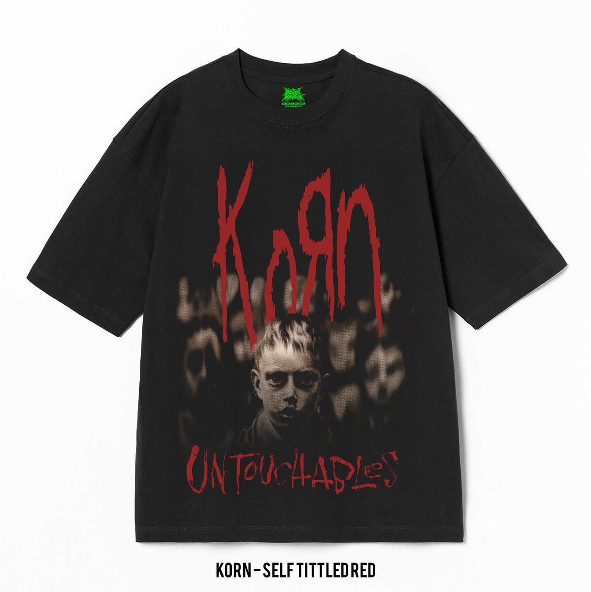 Playera Korn – Untouchables, color negro, impresión gráfica