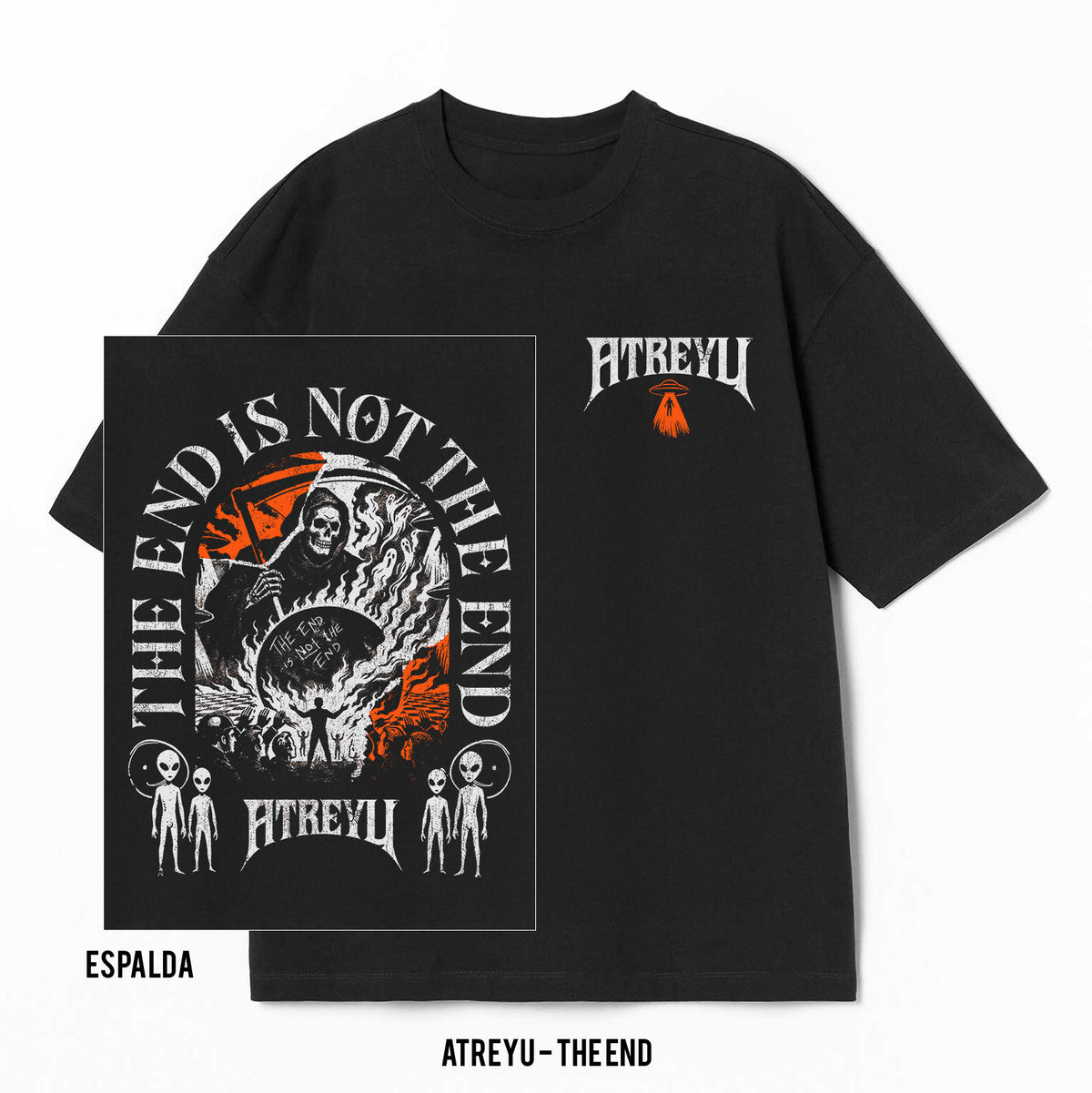 Playera Atreyu – The End, color negro, impresión gráfica