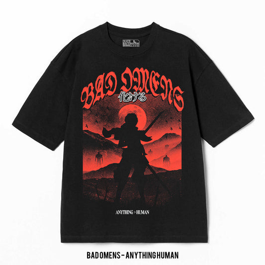 Playera Bad Omens – Anything Human, color negro, impresión gráfica