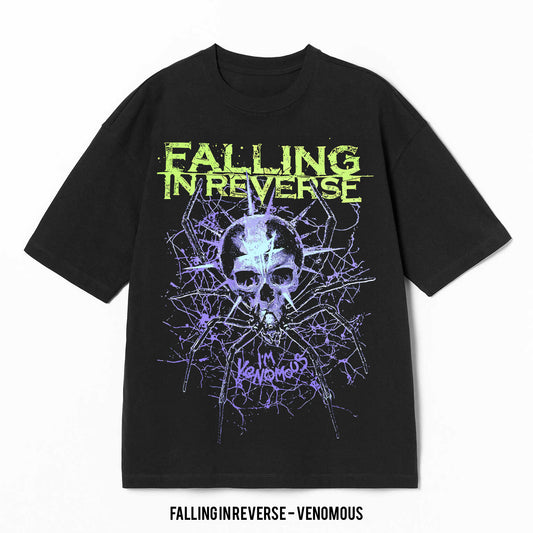 Playera Falling In Reverse – Venomous, color negro, impresión gráfica