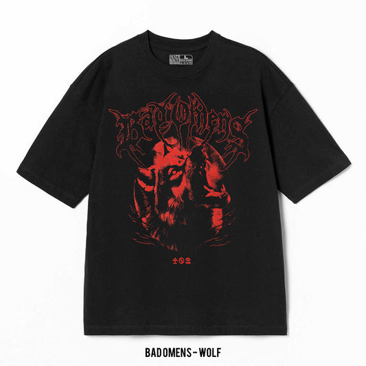 Playera Bad Omens – Wolf, color negro, impresión gráfica