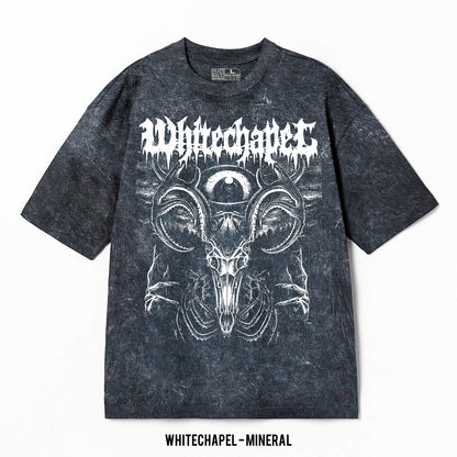 Playera Whitechapel – Mineral Wash, color negro, impresión gráfica