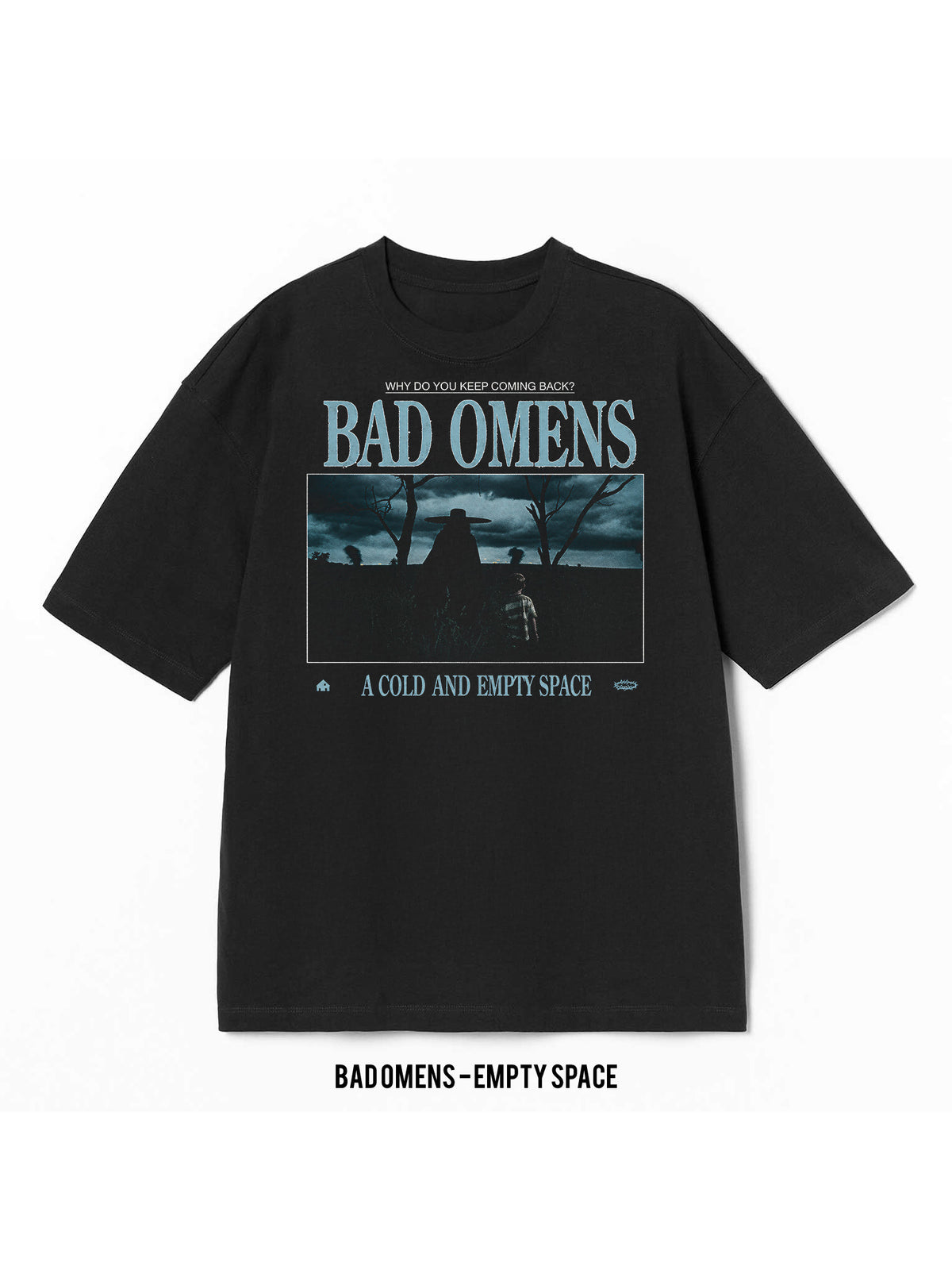 Playera Bad Omens – Empty Space, color negro, impresión gráfica