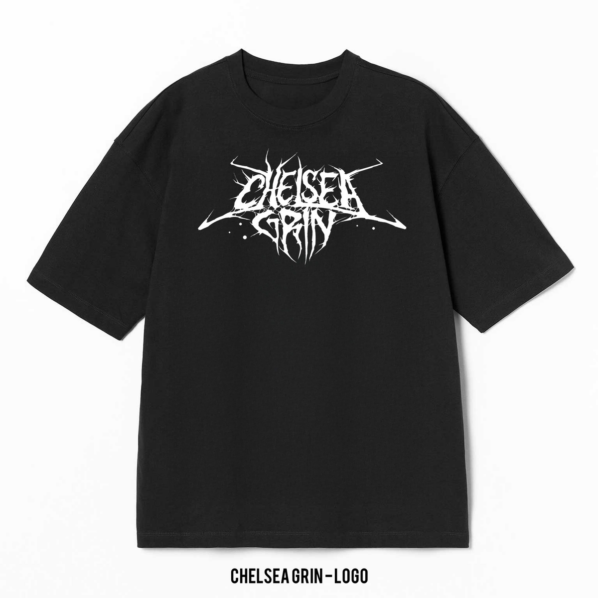 Playera Chelsea Grin – Logo, color negro, impresión de logo al frente