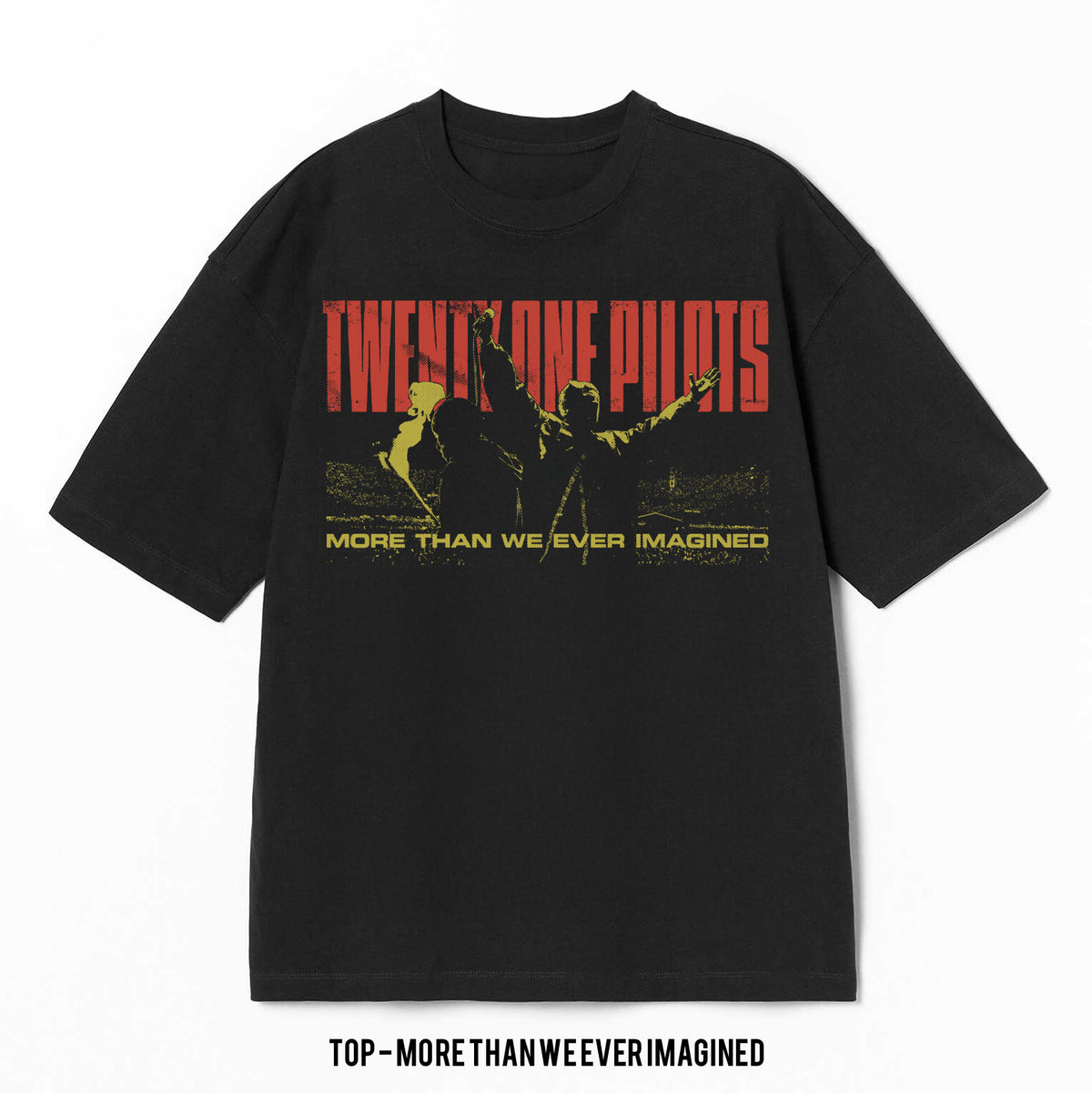 Playera Twenty One Pilots – More, color negro, impresión gráfica