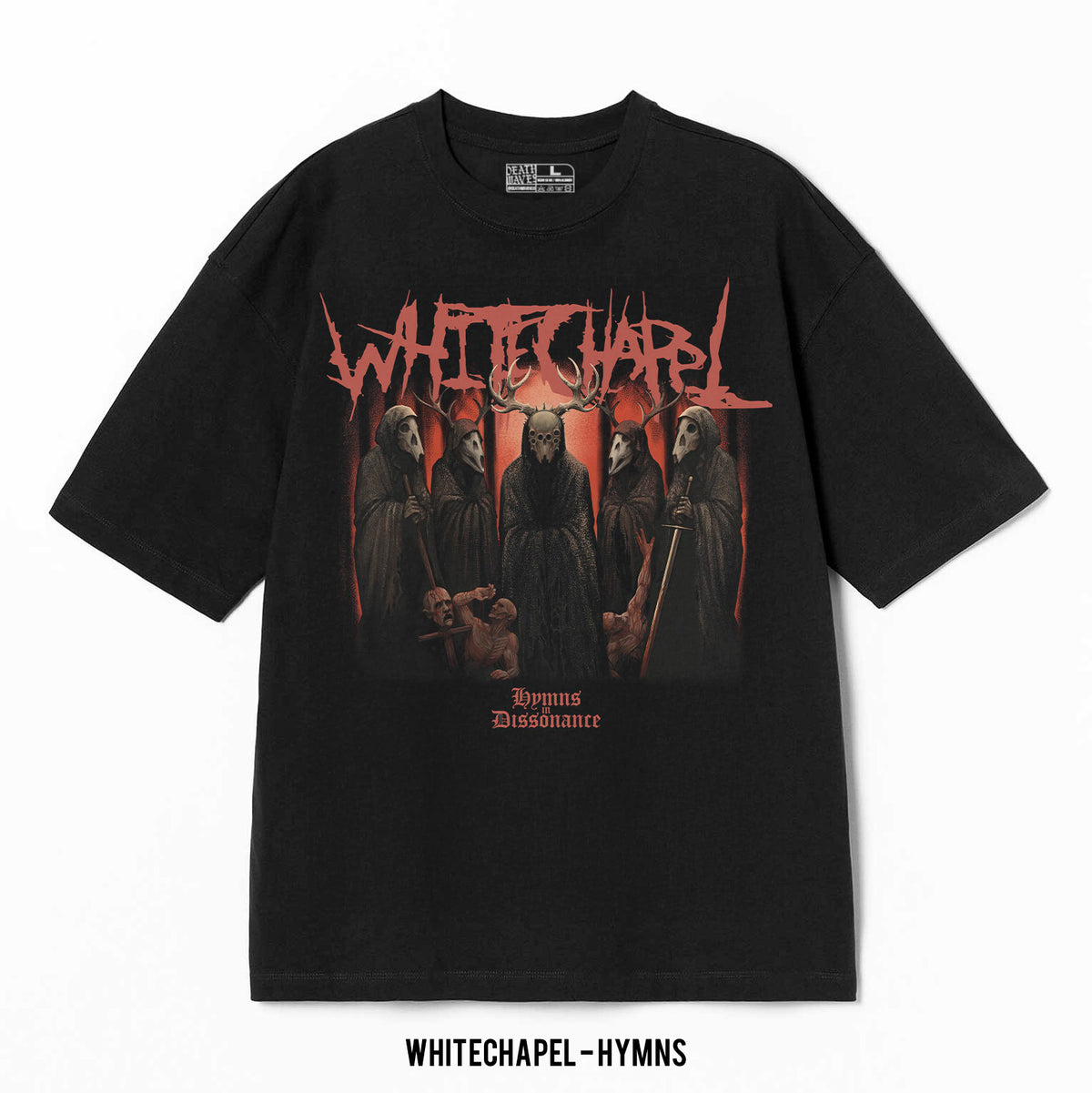 Playera Whitechapel – Hymns, color negro, impresión gráfica
