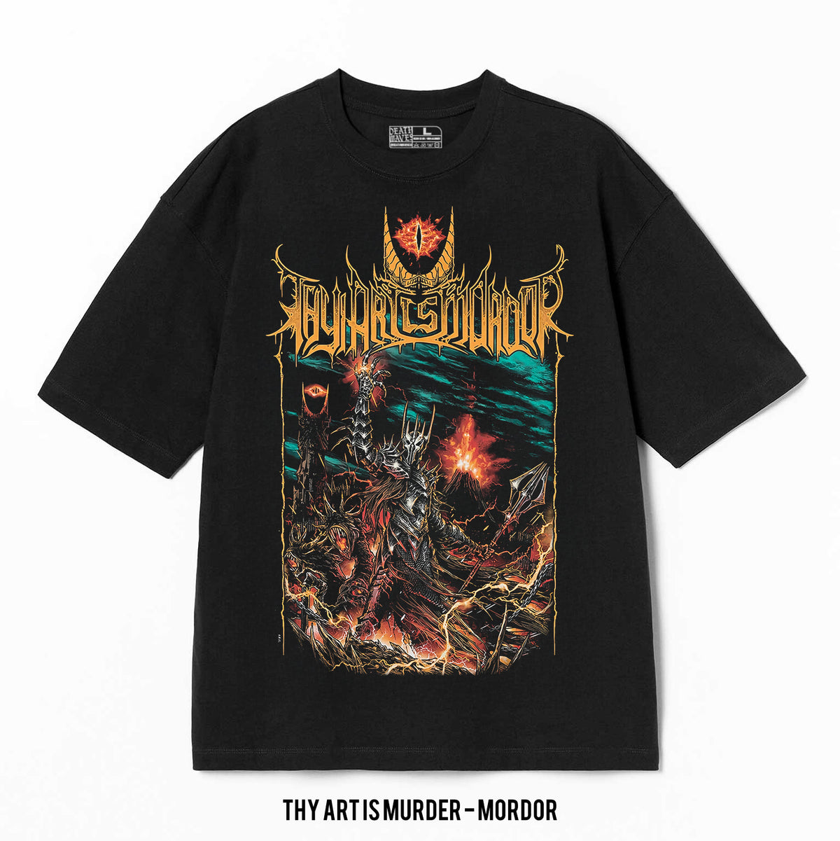Playera Thy Art Is Murder – Mordor, color negro, impresión gráfica