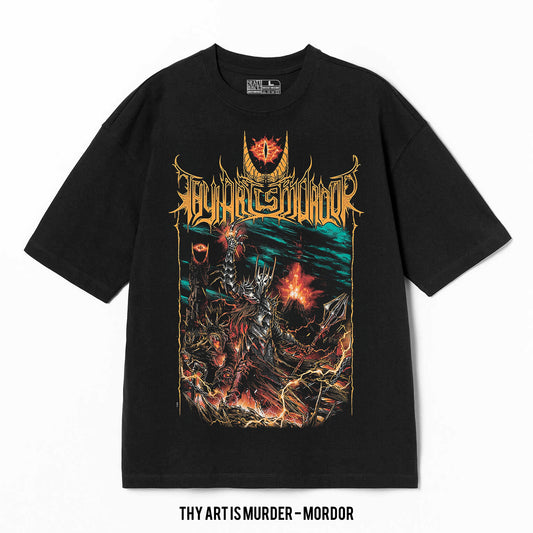 Playera Thy Art Is Murder – Mordor, color negro, impresión gráfica