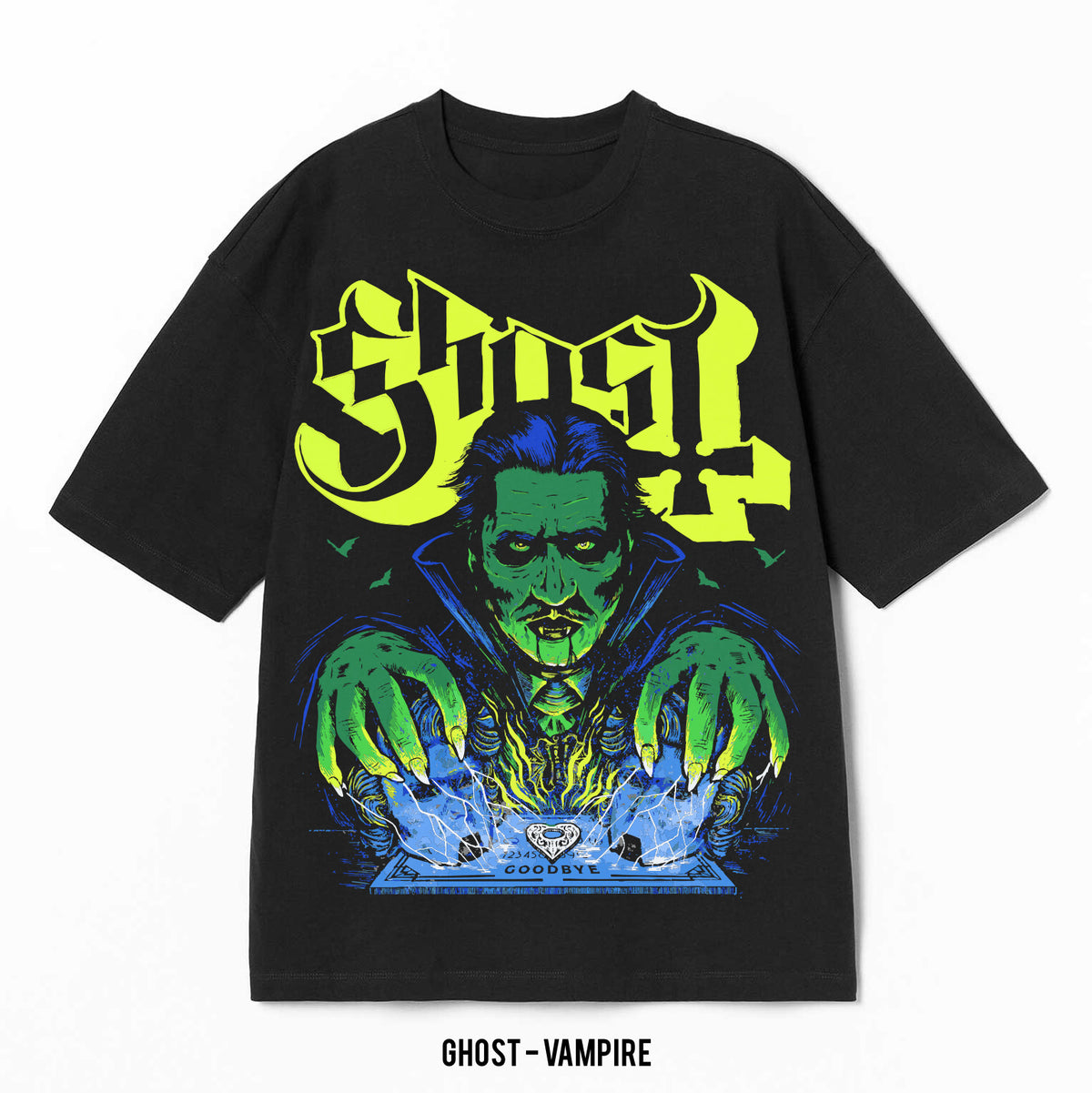 Playera Ghost – Vampire, color negro, impresión gráfica
