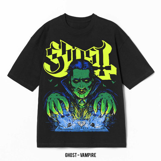 Playera Ghost – Vampire, color negro, impresión gráfica