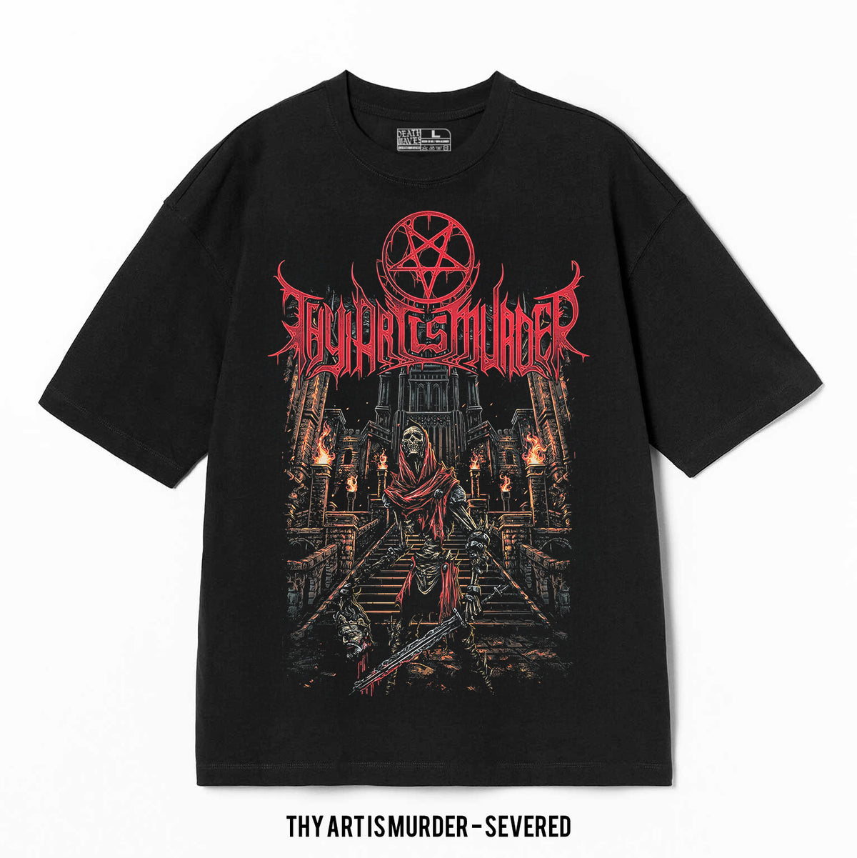 Playera Thy Art Is Murder – Severed, color negro, impresión gráfica