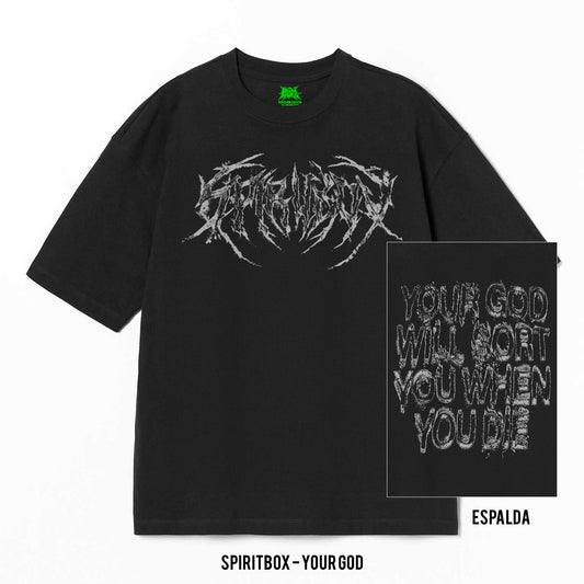 Playera Spiritbox – Your God, color negro, impresión gráfica