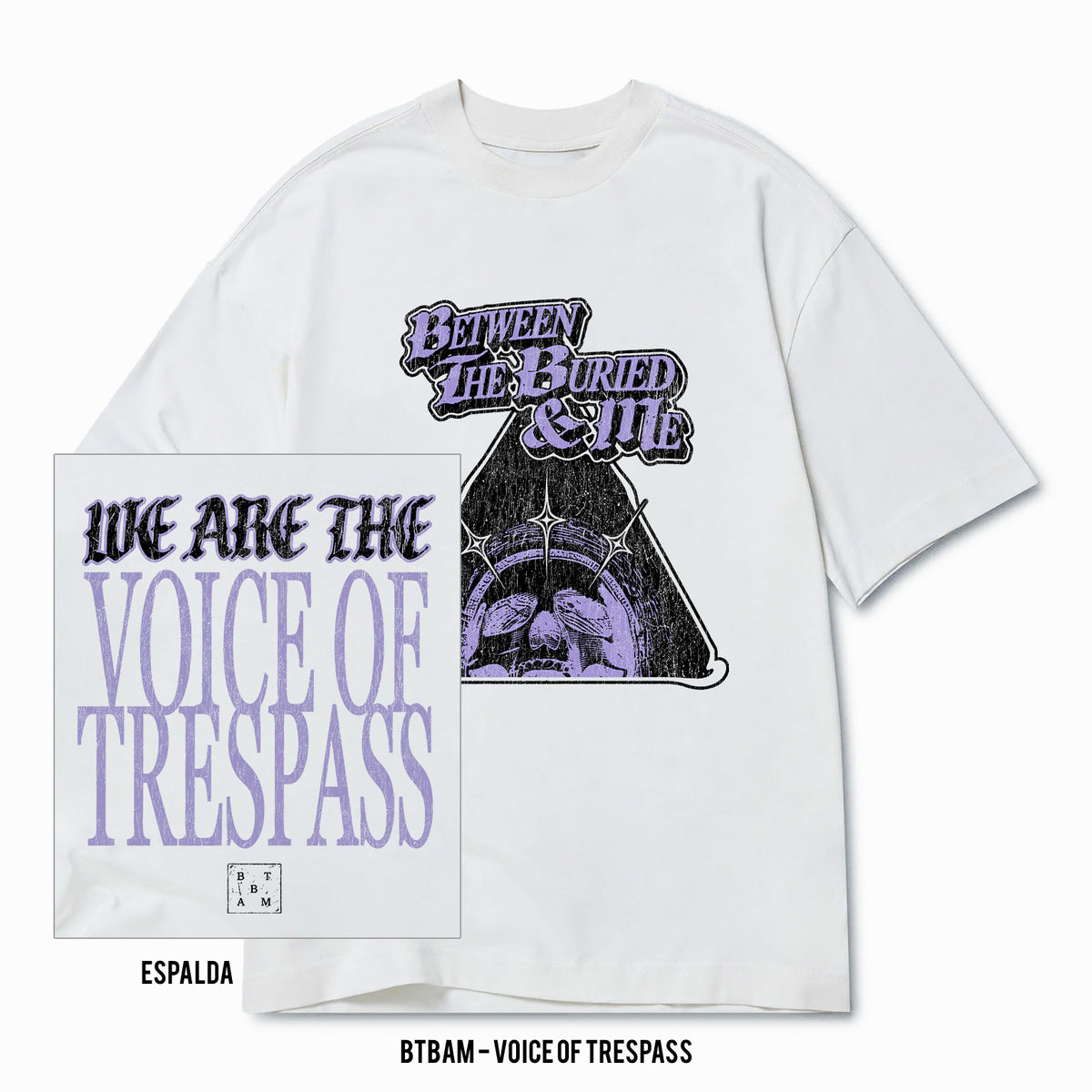 Playera BTBAM – Voice of Trespass, color negro, pocket y espalda
