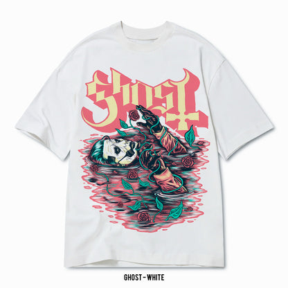 Playera Ghost – White, color blanco, impresión gráfica