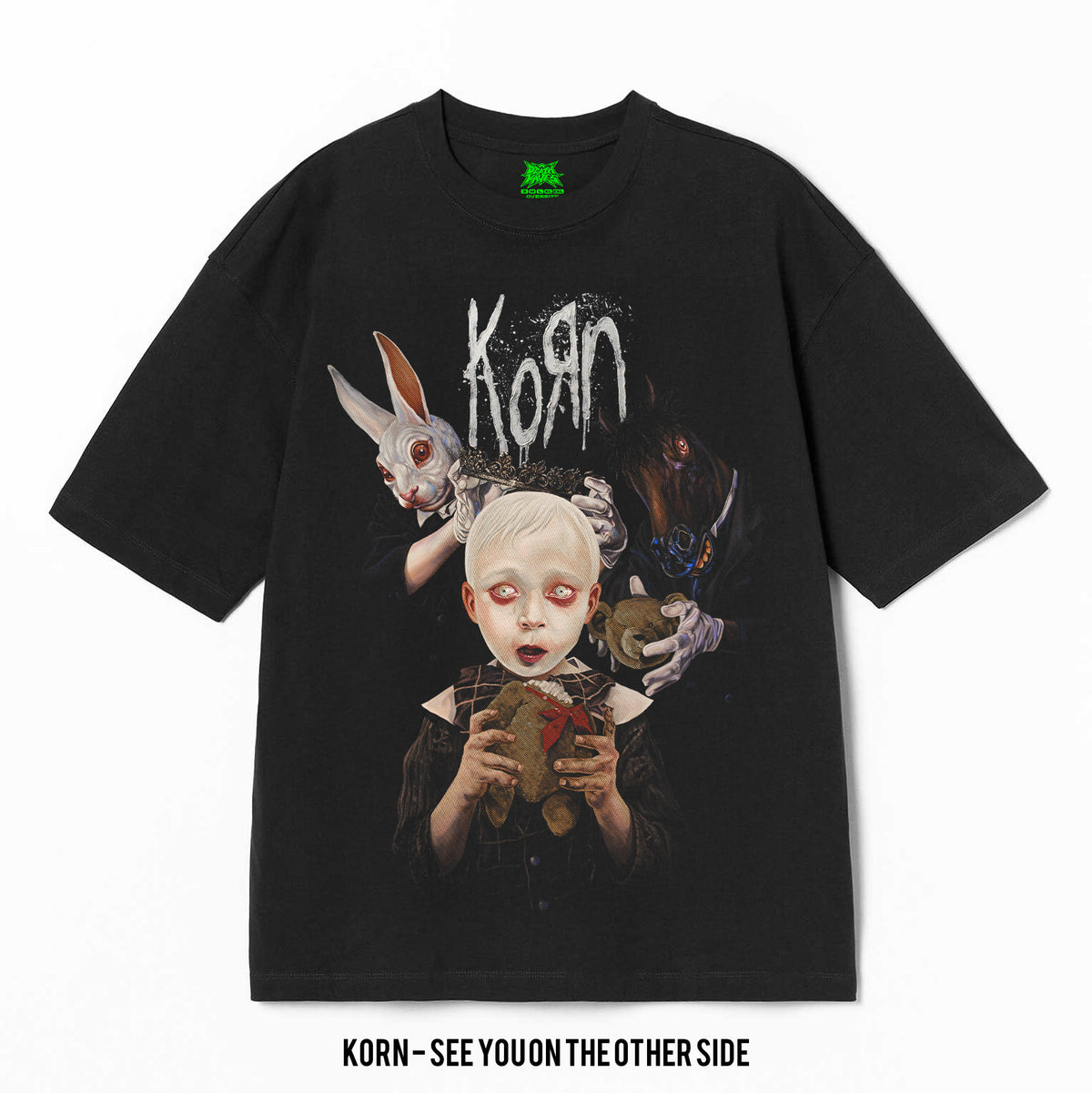 Playera Korn – See You on the Other Side, color negro, impresión gráfica