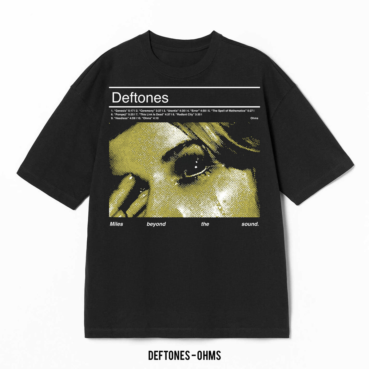 Playera Deftones – Ohms, color negro, impresión gráfica