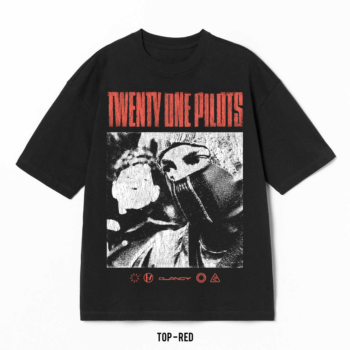 Playera Twenty One Pilots – Clancy, color negro, impresión gráfica