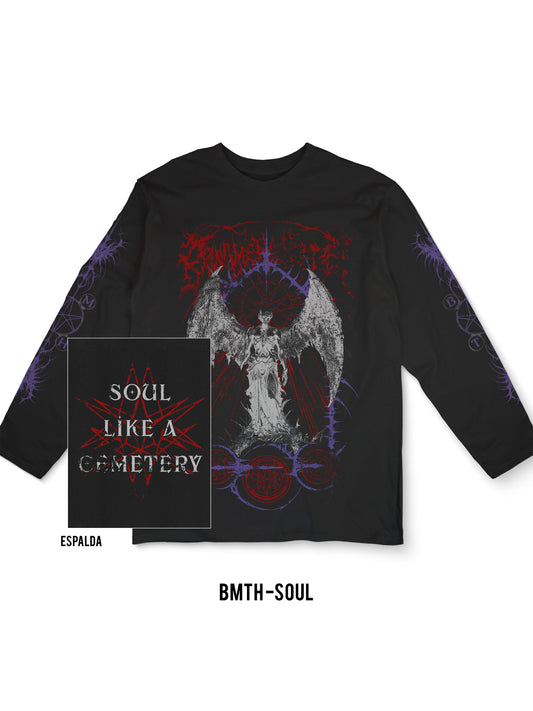 Playera Manga Larga Bring Me The Horizon – Soul, color negro, impresión gráfica