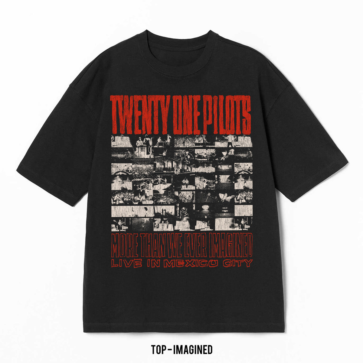 Playera Twenty One Pilots – Imagined, color negro, impresión gráfica