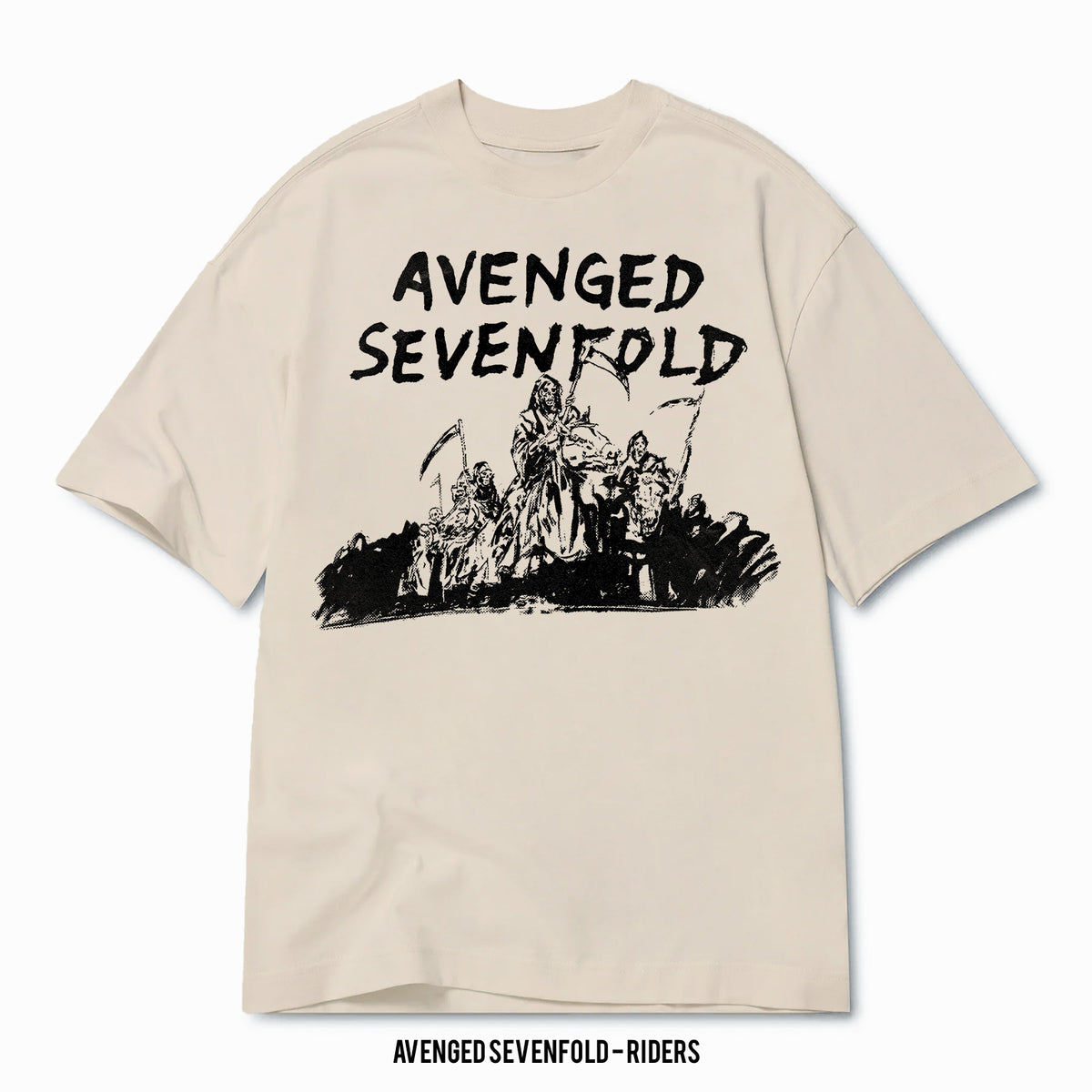 Playera Avenged Sevenfold – Riders, color negro, impresión gráfica