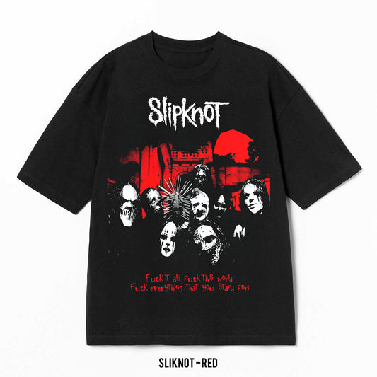Playera Slipknot – Red, color negro, impresión gráfica