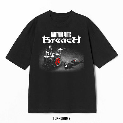 Playera Twenty One Pilots – Drumshow, color negro, impresión gráfica