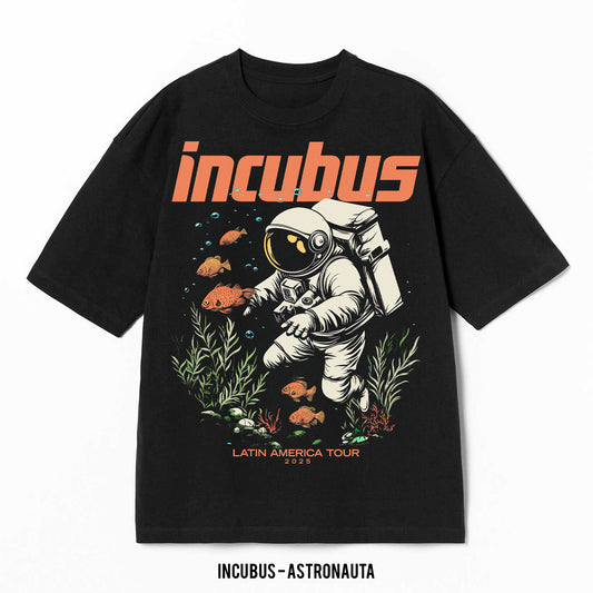 Playera Incubus – Astronauta, color negro, impresión gráfica