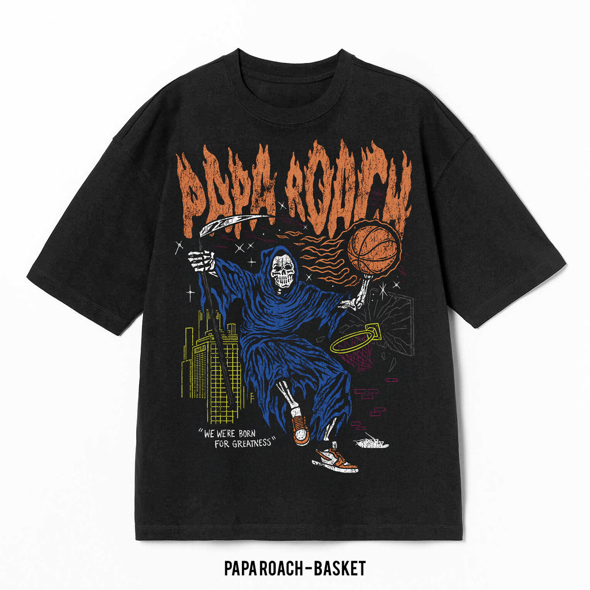 Playera Papa Roach – Basket, color negro, impresión gráfica