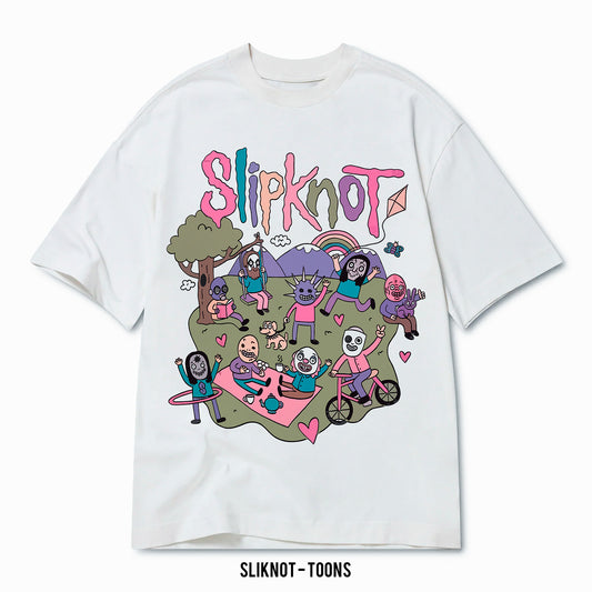 Playera Slipknot – Toons, color negro, impresión gráfica