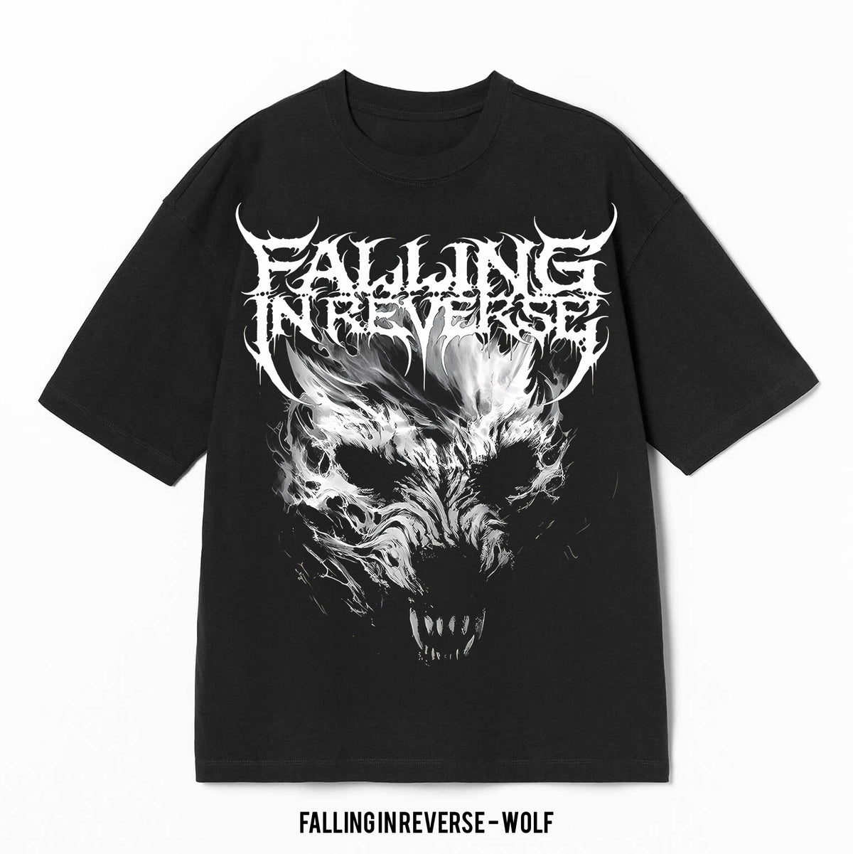 Playera Falling In Reverse – Wolf, color negro, impresión gráfica