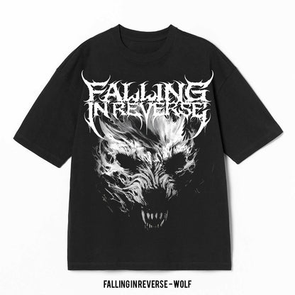 Playera Falling In Reverse – Wolf, color negro, impresión gráfica